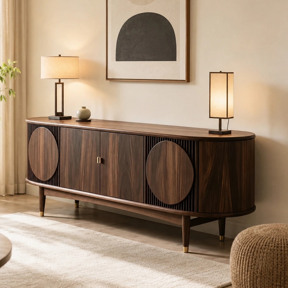 Vintage Zen Solid Wood Media Console lifestyle 3