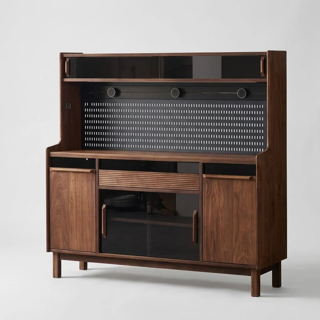 Solid Walnut Sideboard with Stone Top lifestyle 1