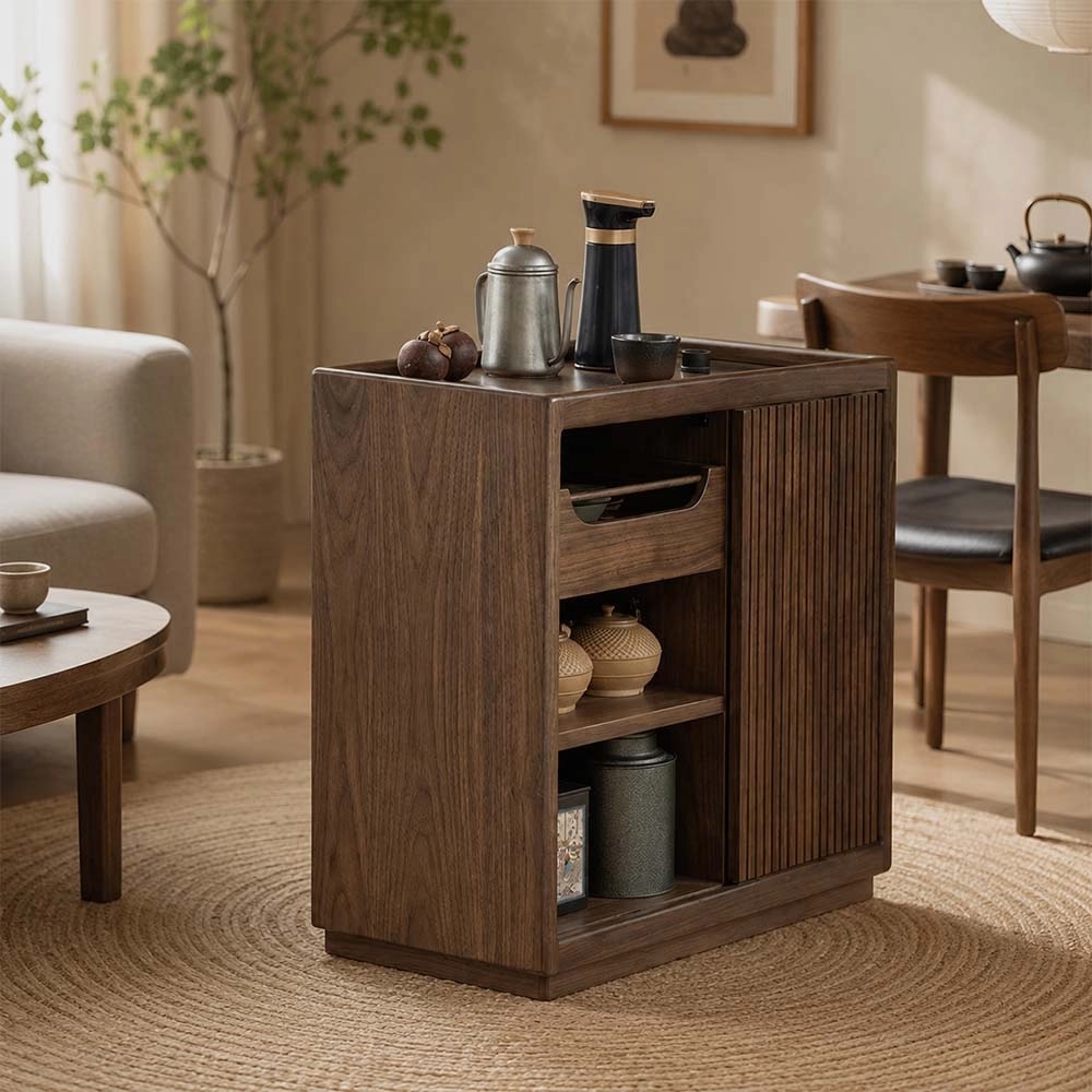 Solid Walnut Integrated Tea Station lifestyle 3