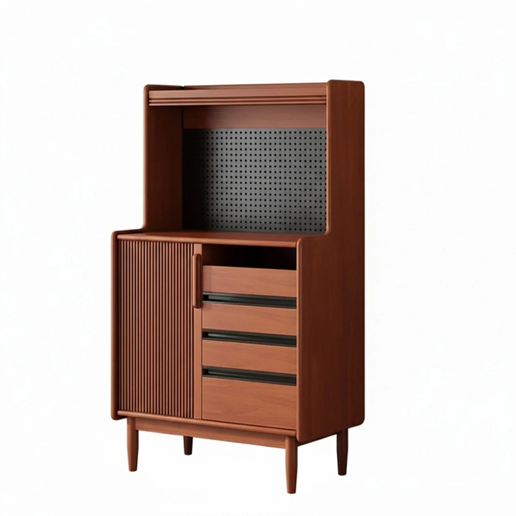 Solid Wood Pegboard Coffee Cabinet lifestyle 1