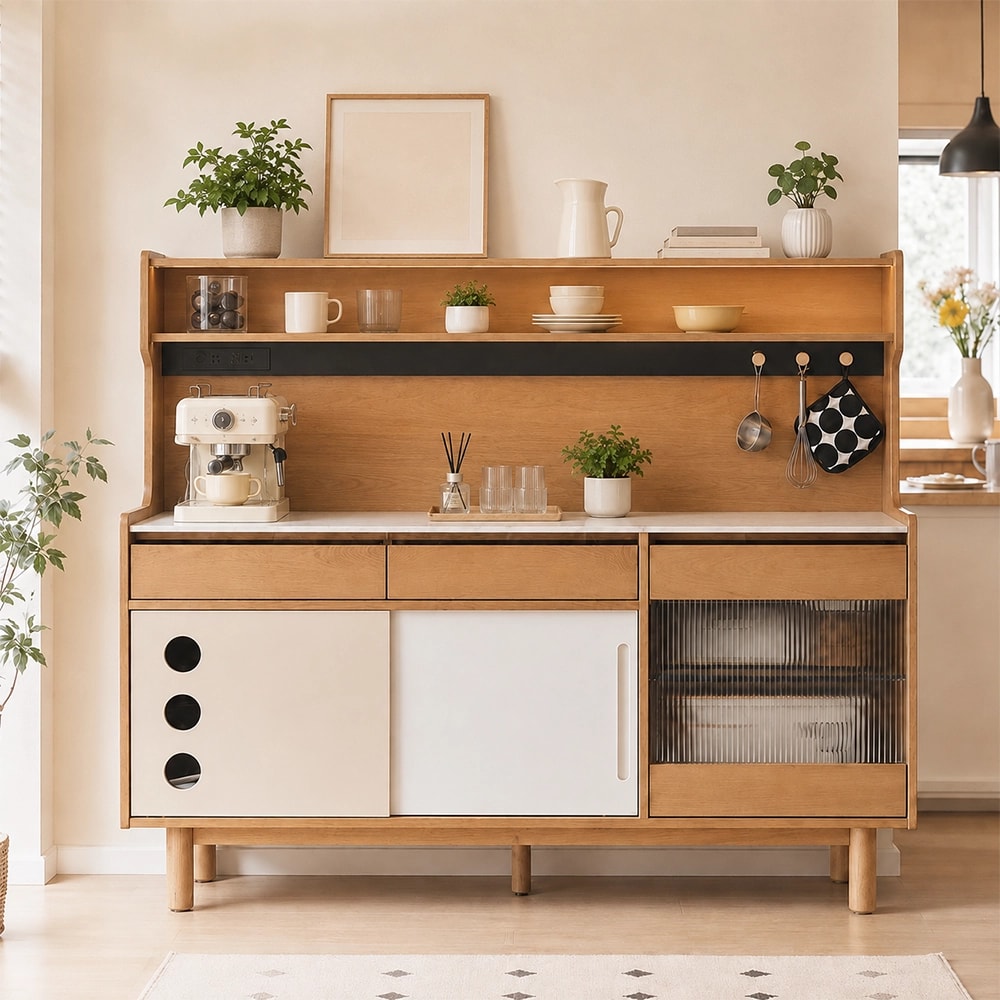 Sintered Stone Sideboard, Cherry Wood lifestyle 1