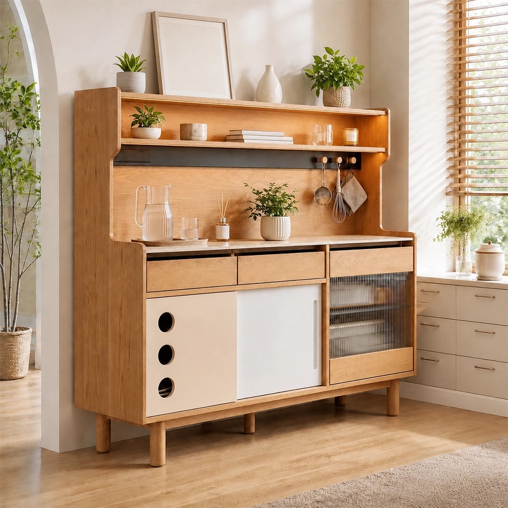 Sintered Stone Sideboard, Cherry Wood lifestyle 3