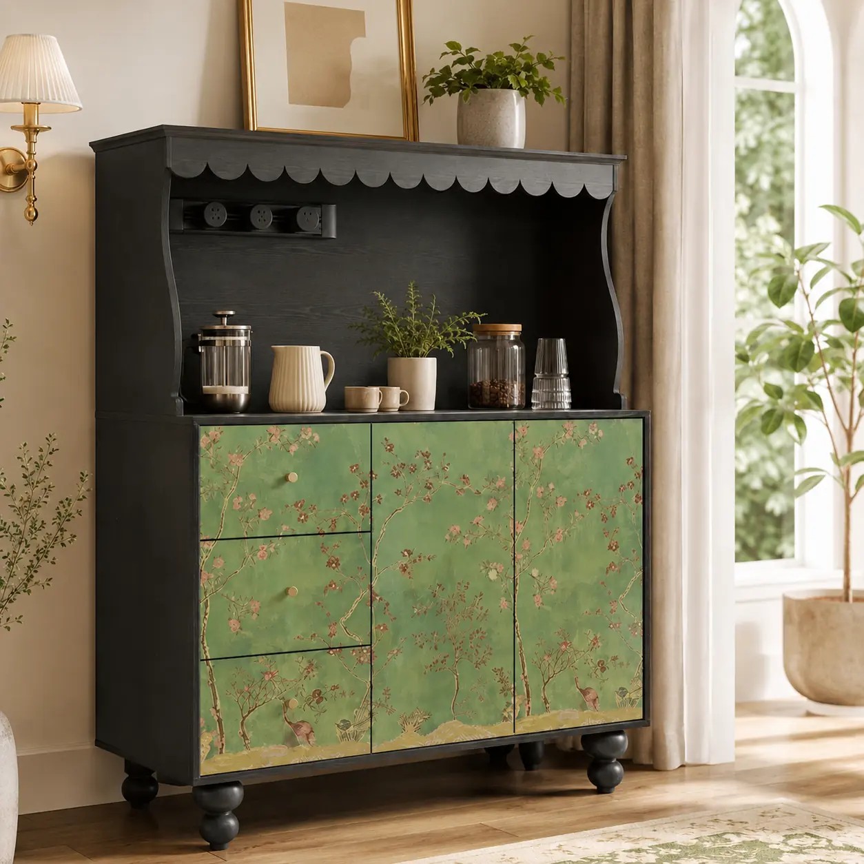 Vintage Two-Tone Solid Wood Sideboard lifestyle 3