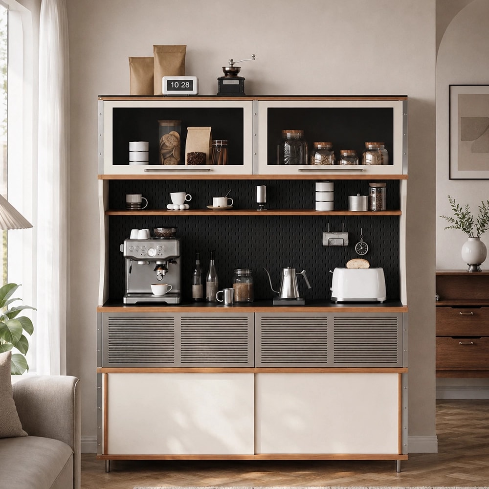 Tall Two-Tone Storage Cabinet lifestyle 1