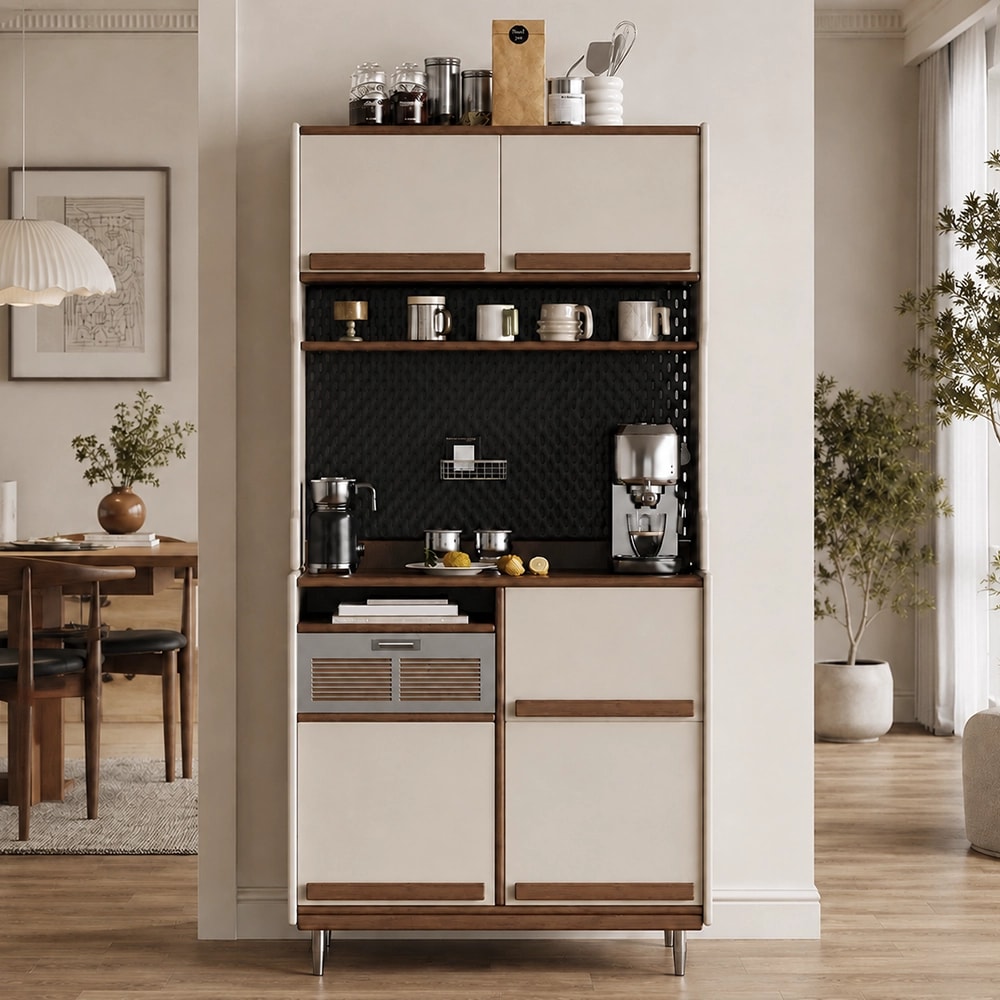 Mid-century Cream Coffee Cabinet lifestyle 1