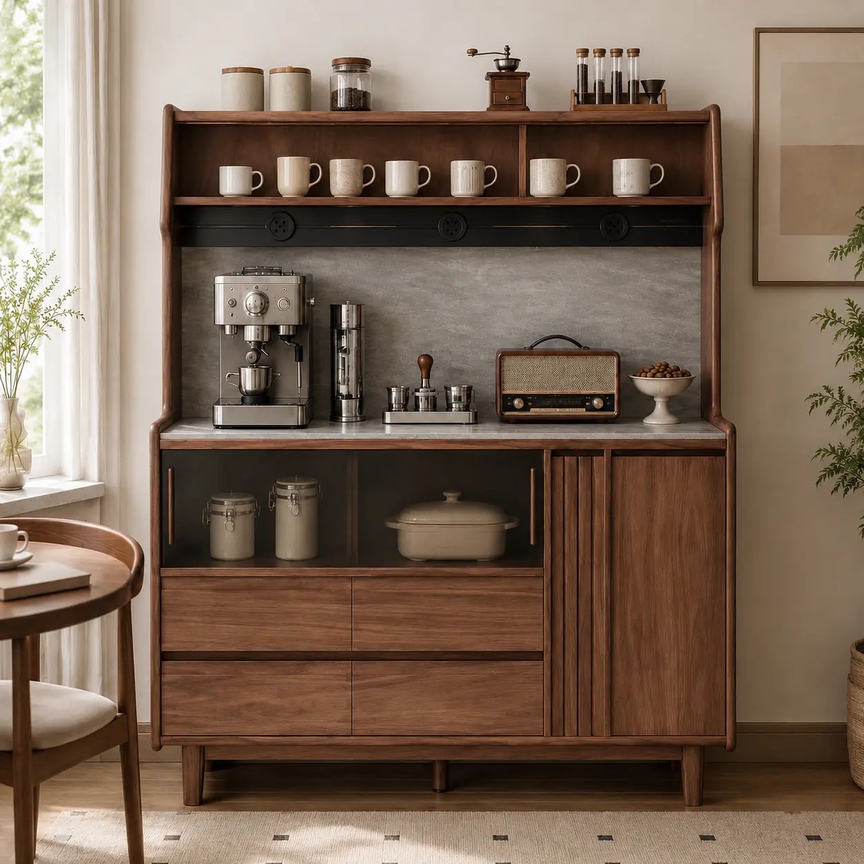 Solid Wood & Stone Sideboard lifestyle 1