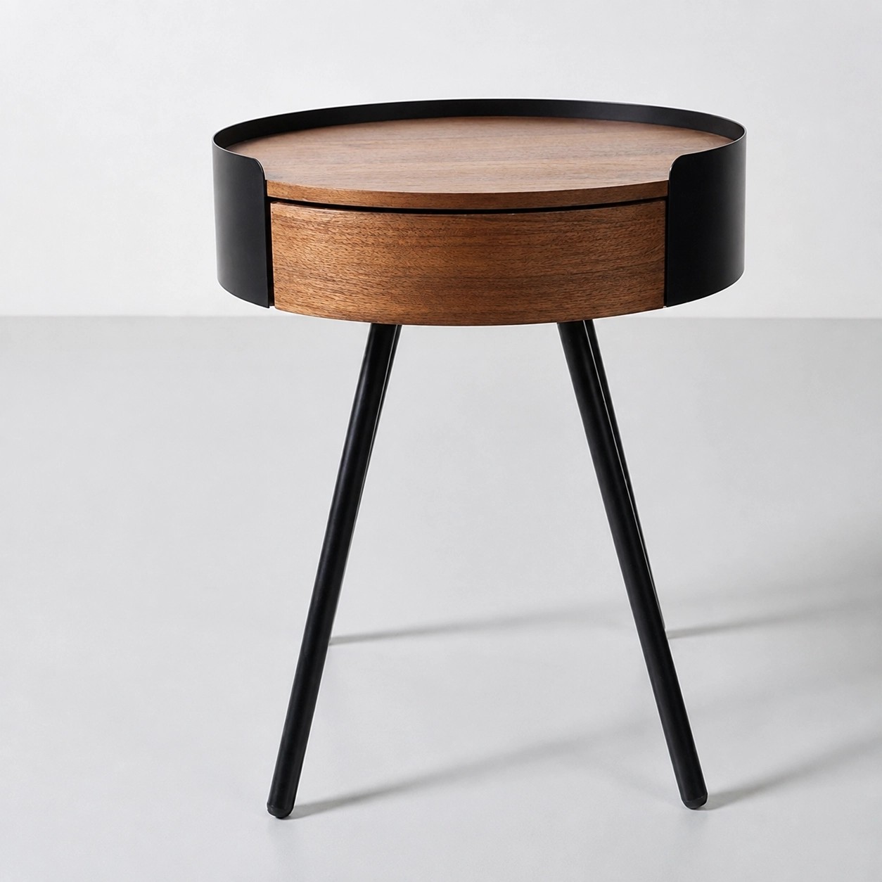 Round Side Table with Storage Drawer lifestyle 1