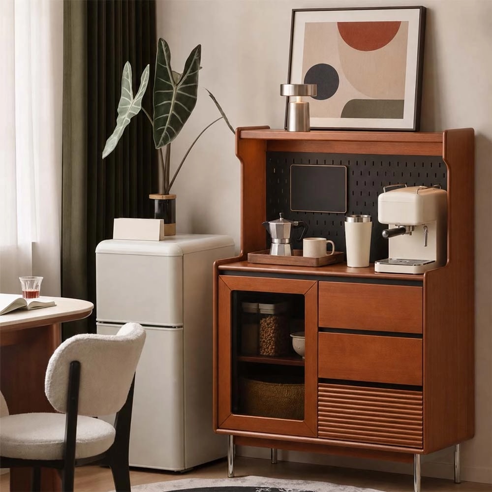 Retro Solid Wood Sideboard lifestyle 1