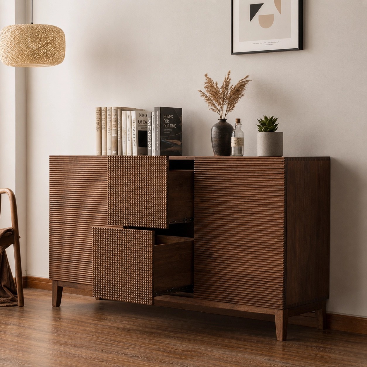 Wabi Sabi Black Walnut Sideboard lifestyle 2