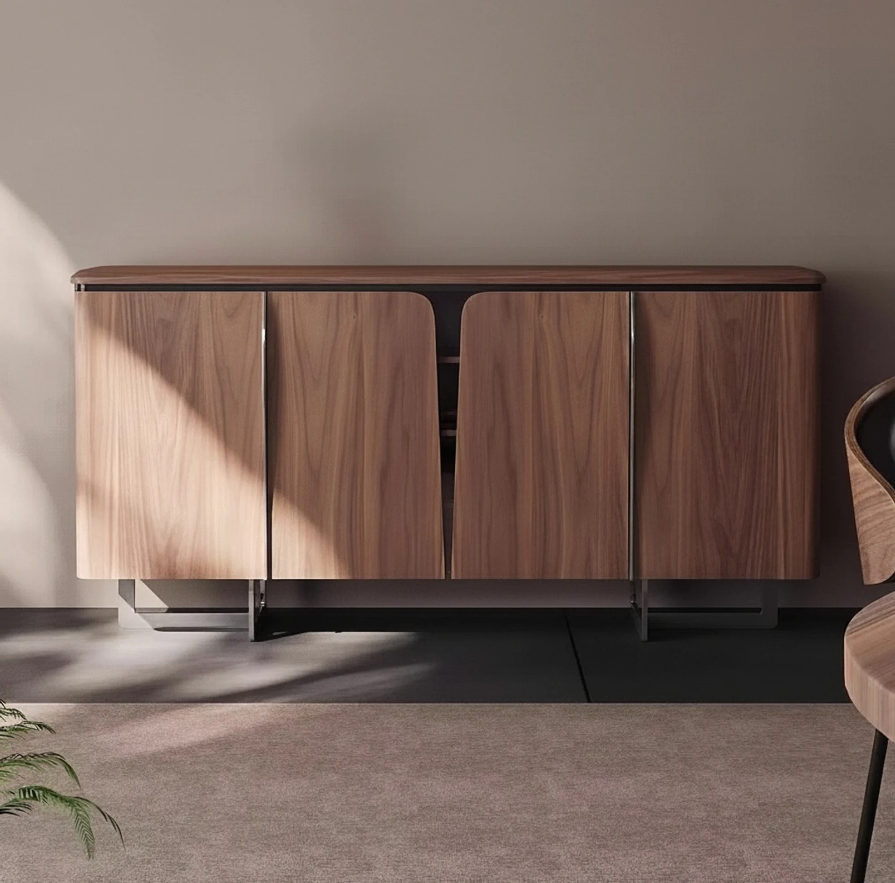 Black Walnut Minimalist Sideboard lifestyle 1