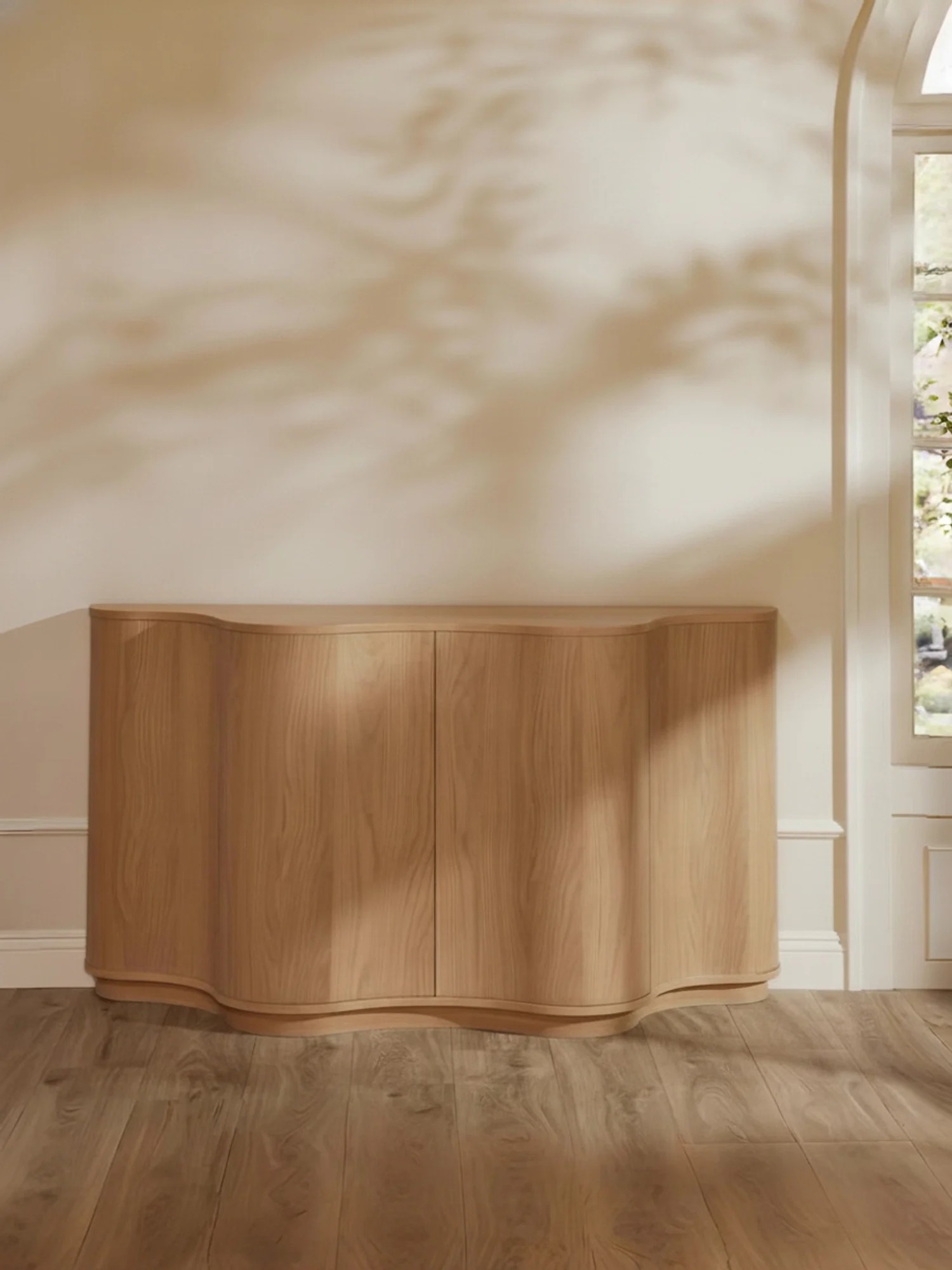 Atelier Curved Wood Sideboard lifestyle 1