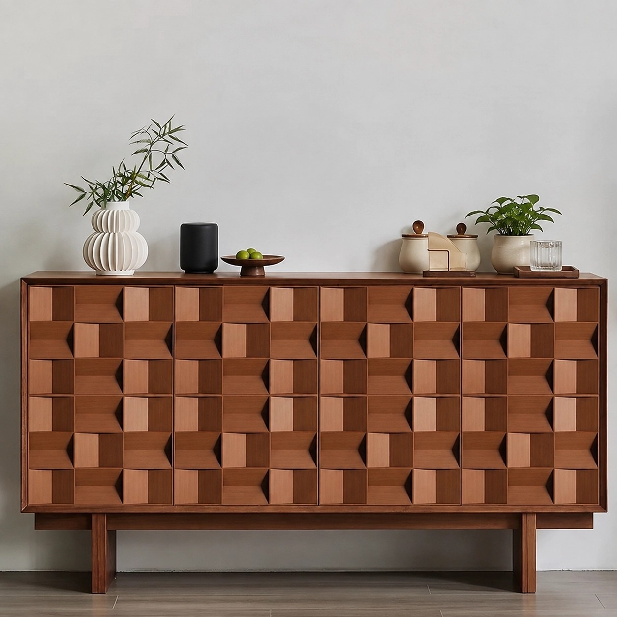 Wabi-sabi Solid Wood Console Cabinet lifestyle 1