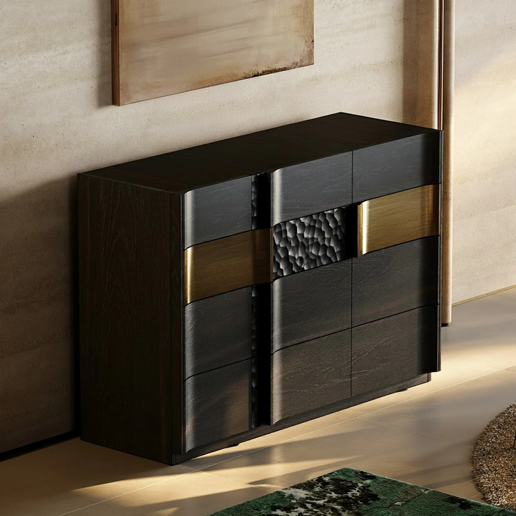 Sculpted Wood Sideboard Cabinet lifestyle 1