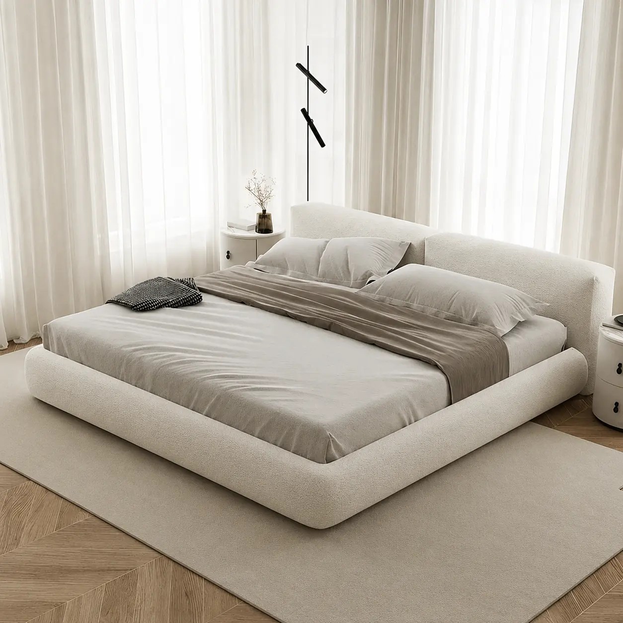 Minimalist Upholstered Bed Frame lifestyle 3