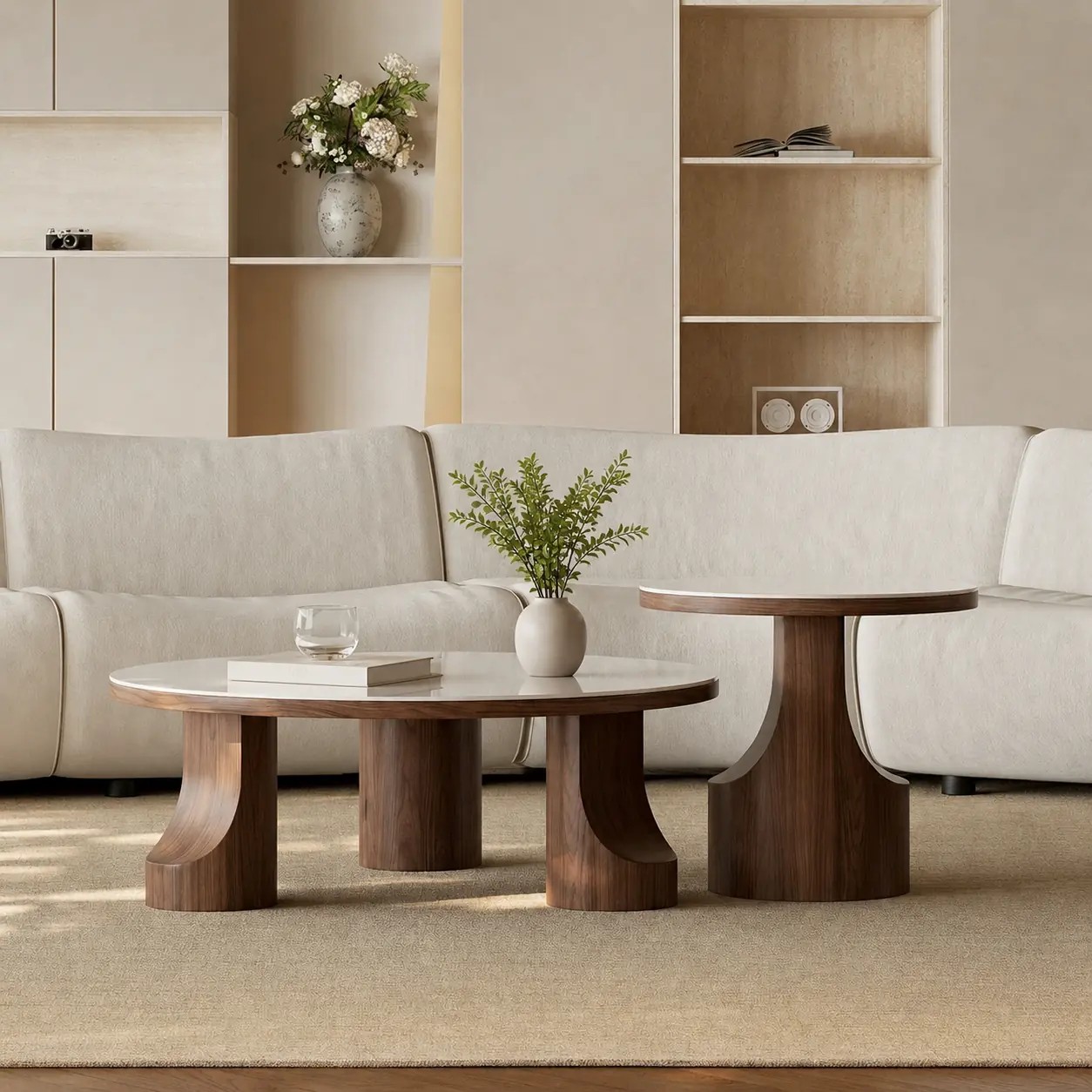 Wabi-Sabi Sintered Stone Coffee Table Set lifestyle 2