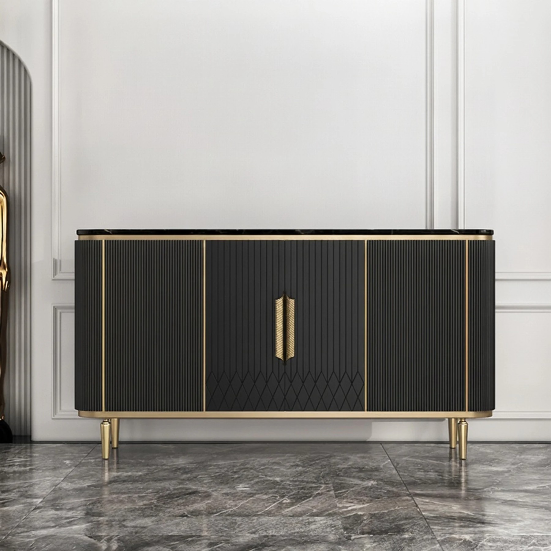 Black Sintered Stone Sideboard lifestyle 1