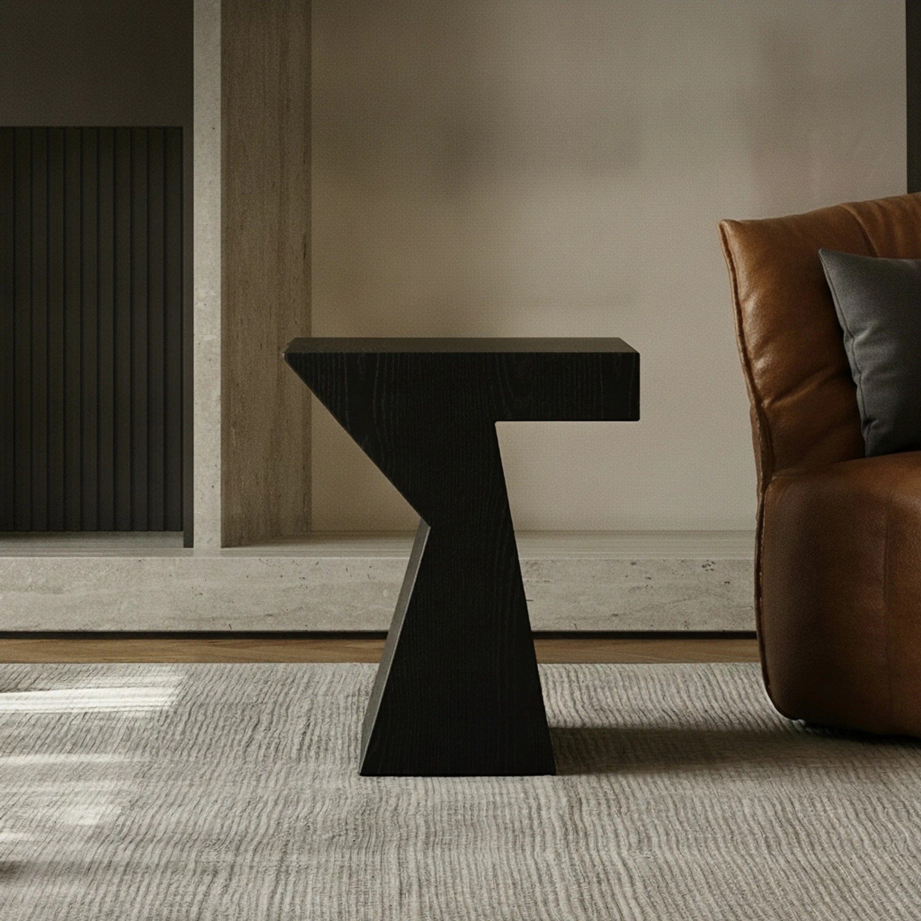 Solid Wood Minimalist Side Table lifestyle 1