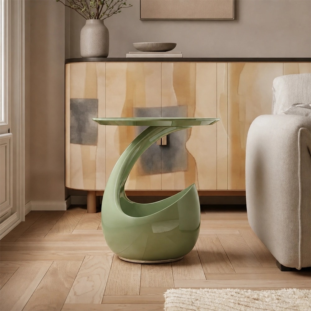 Round Fiberglass Cat Bed Table lifestyle 1