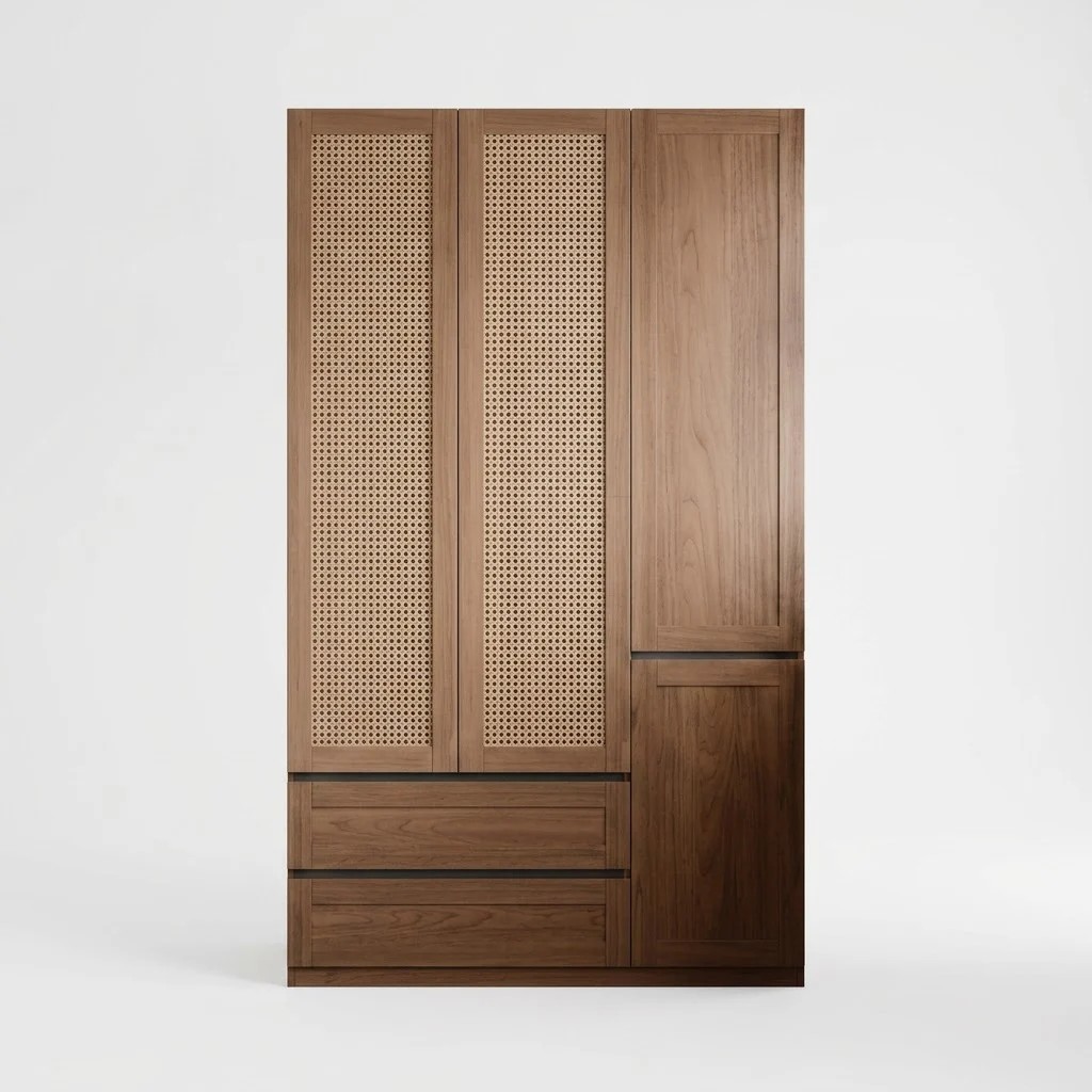 Vintage Walnut Modular Wardrobe lifestyle 1