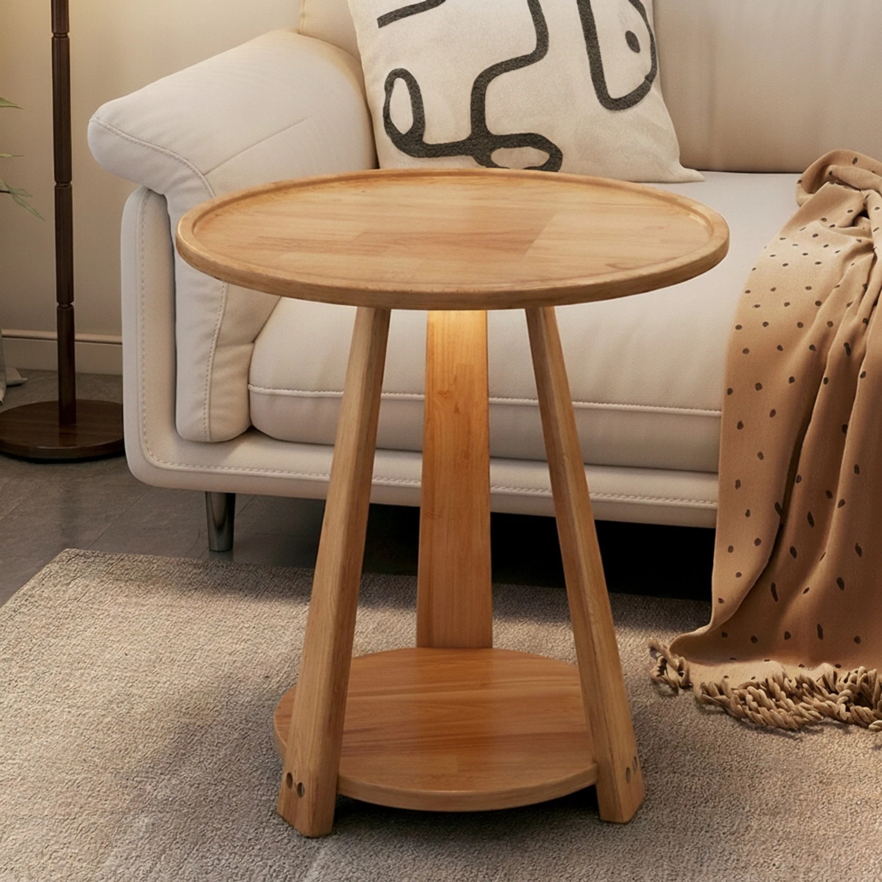 Nordic Rubberwood Side Table lifestyle 1