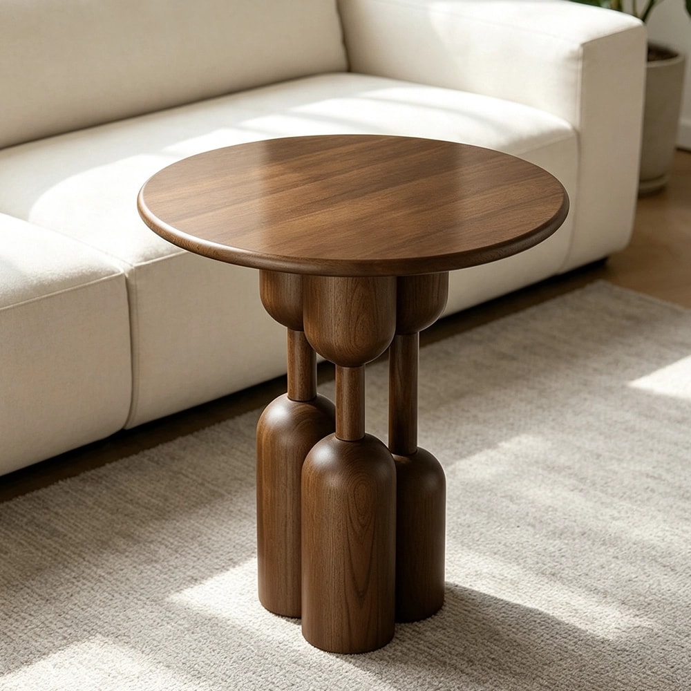 Solid Ash Mid-Century Round Table lifestyle 3