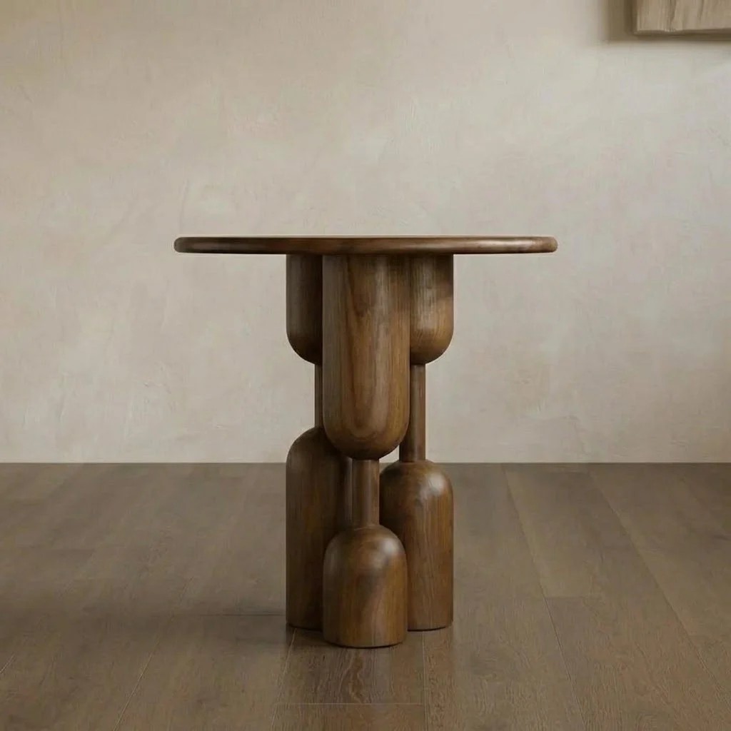 Solid Ash Mid-Century Round Table lifestyle 1