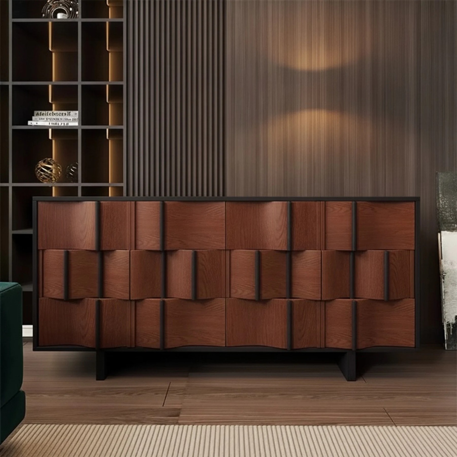 Mid-Century Wavy Facade Console lifestyle 1