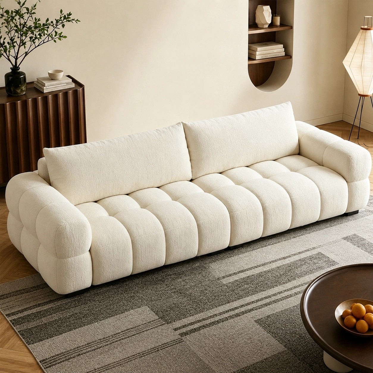Cream Chenille Sofa lifestyle 3