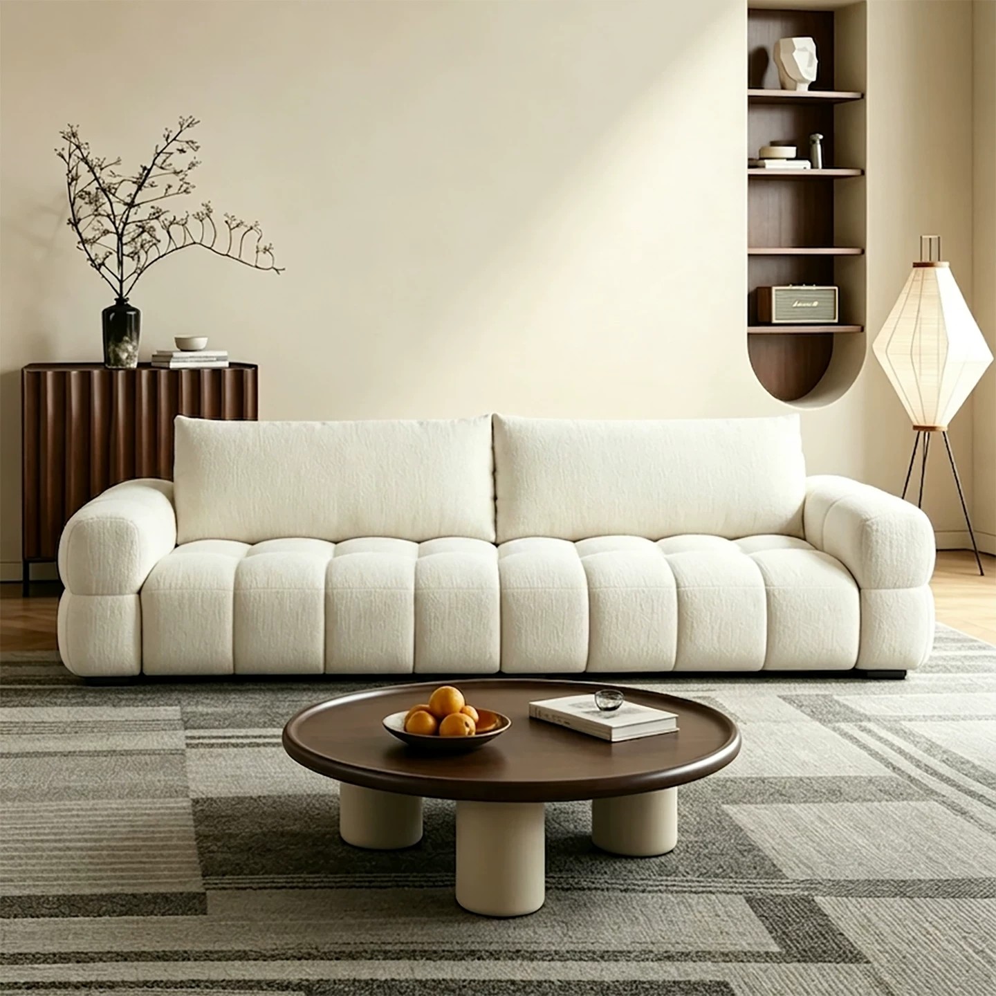 Cream Chenille Sofa lifestyle 1