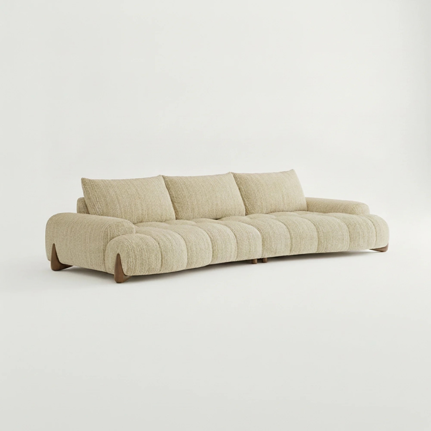 Curved Boucle Sofa lifestyle 1