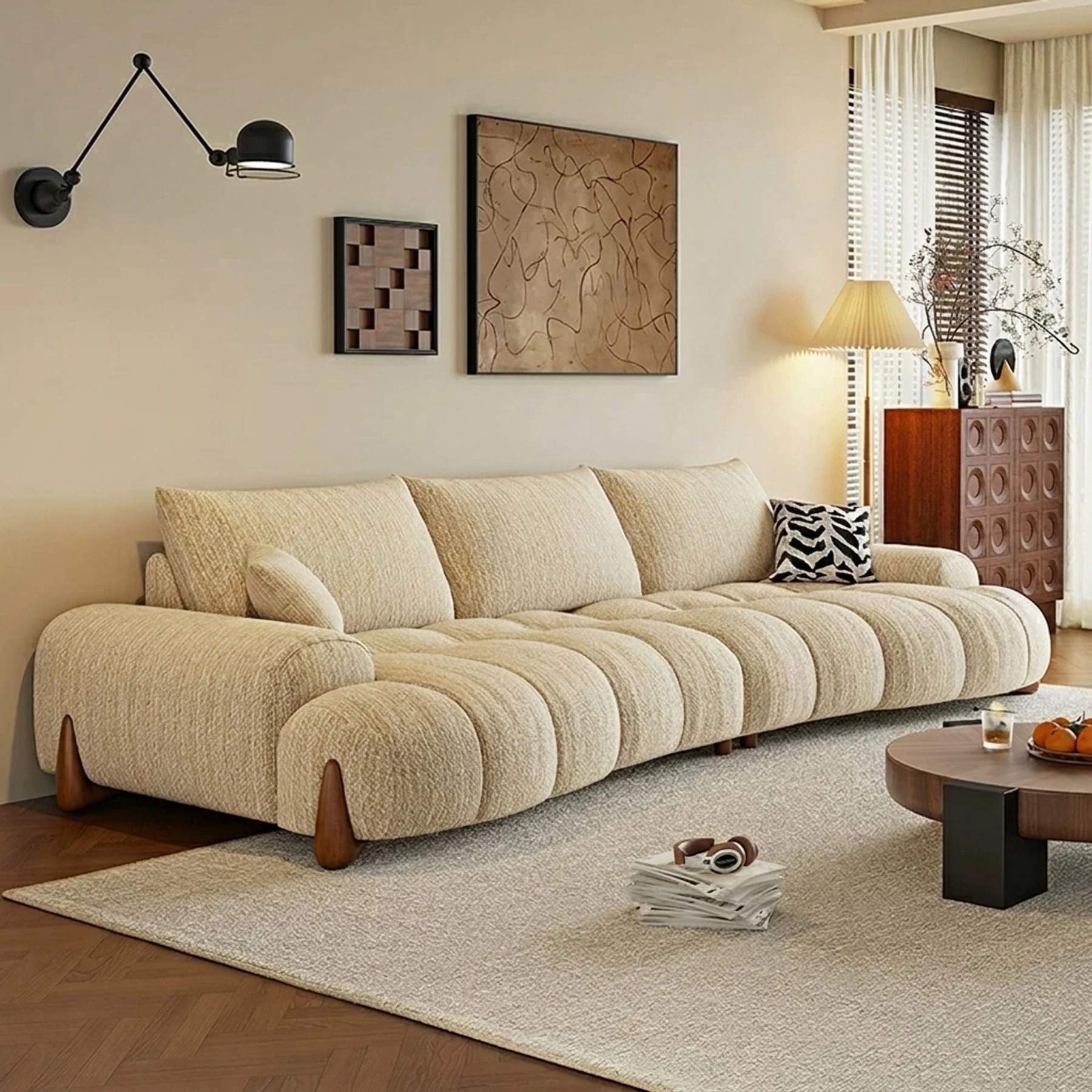 Curved Boucle Sofa lifestyle 3