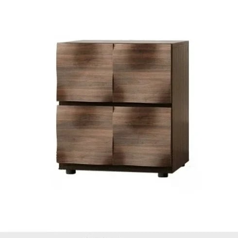Solid Wood Rippled Square Nightstands lifestyle 1