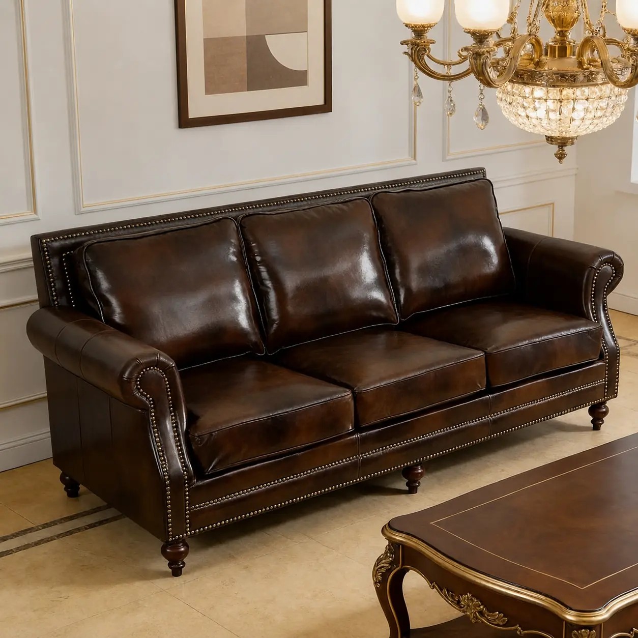 Retro Leather Sofa lifestyle 3