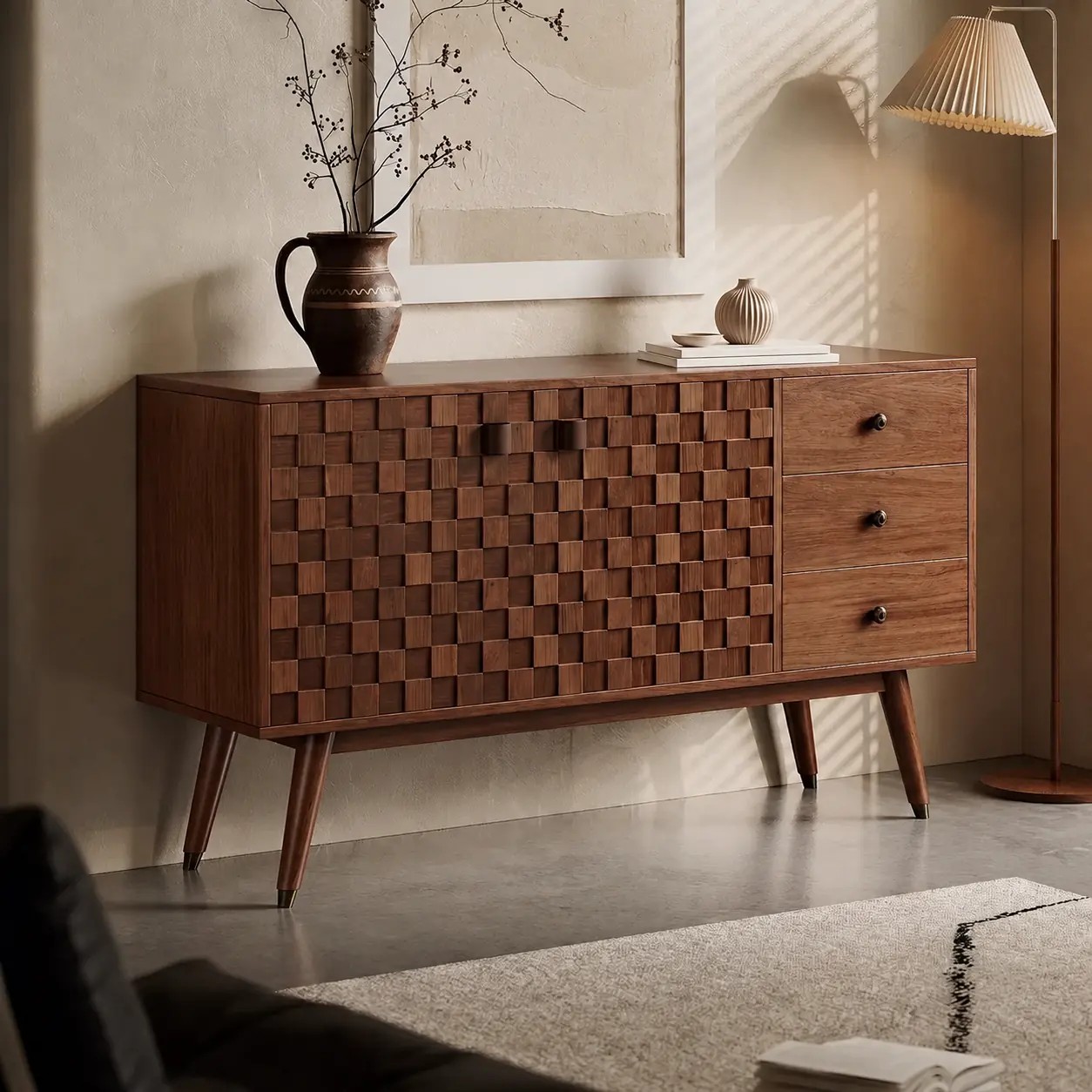 Solid Wood Wabi-sabi Sideboard lifestyle 3