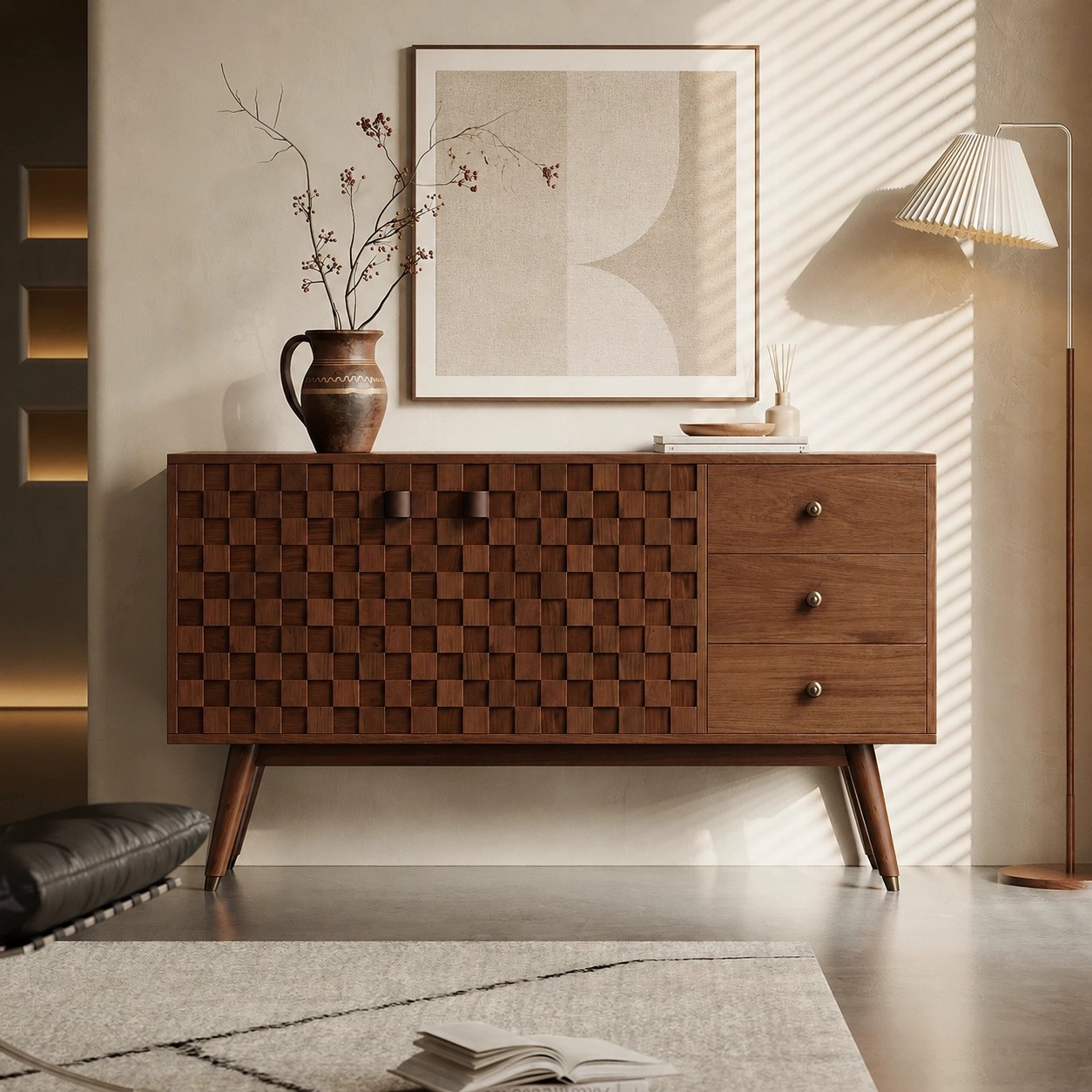 Solid Wood Wabi-sabi Sideboard lifestyle 2