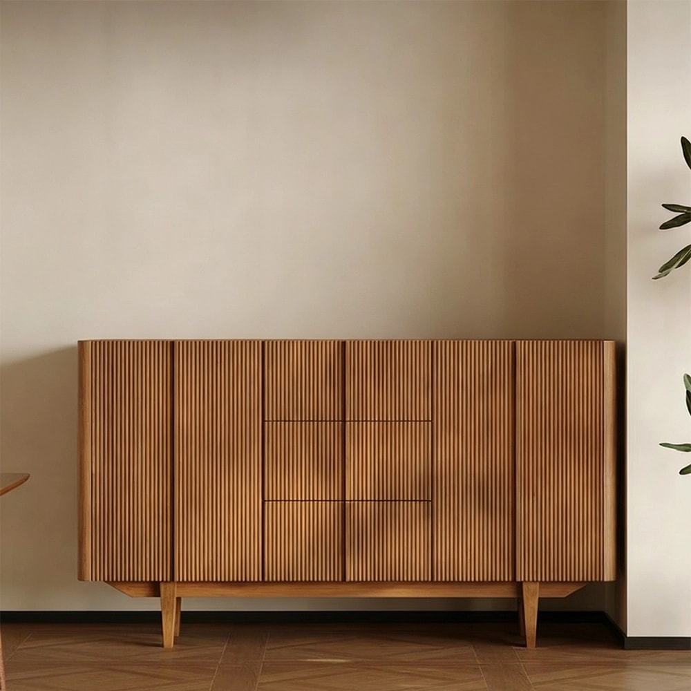 Carved Ash Wood Sideboard lifestyle 1