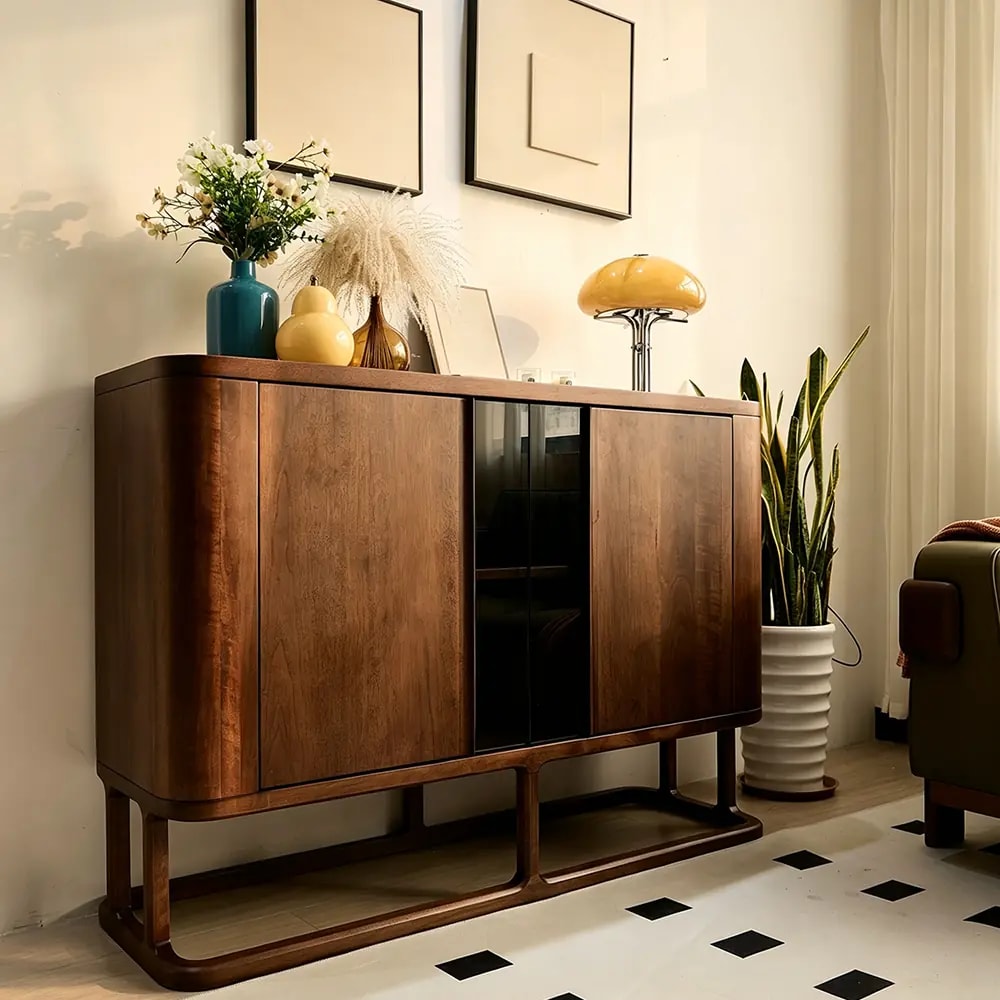 Solid Walnut Modern Sideboard lifestyle 3
