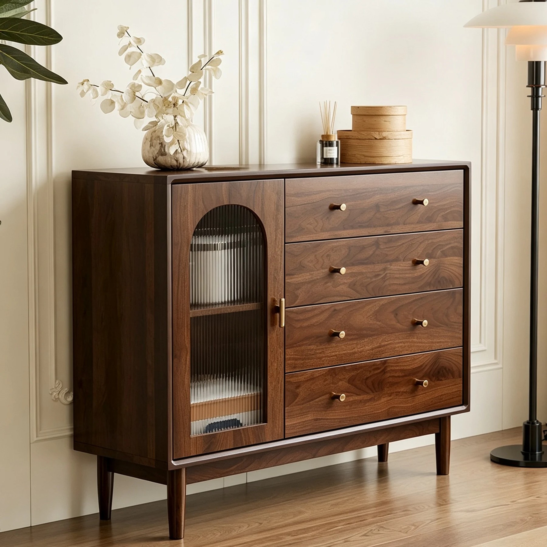 Modern Wood Accent Cabinet lifestyle 2