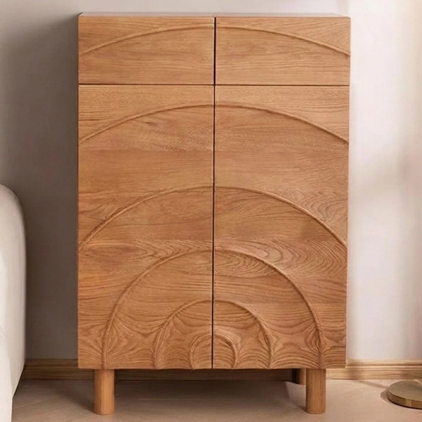 White Oak Wabi-Sabi Shoe Cabinet lifestyle 1
