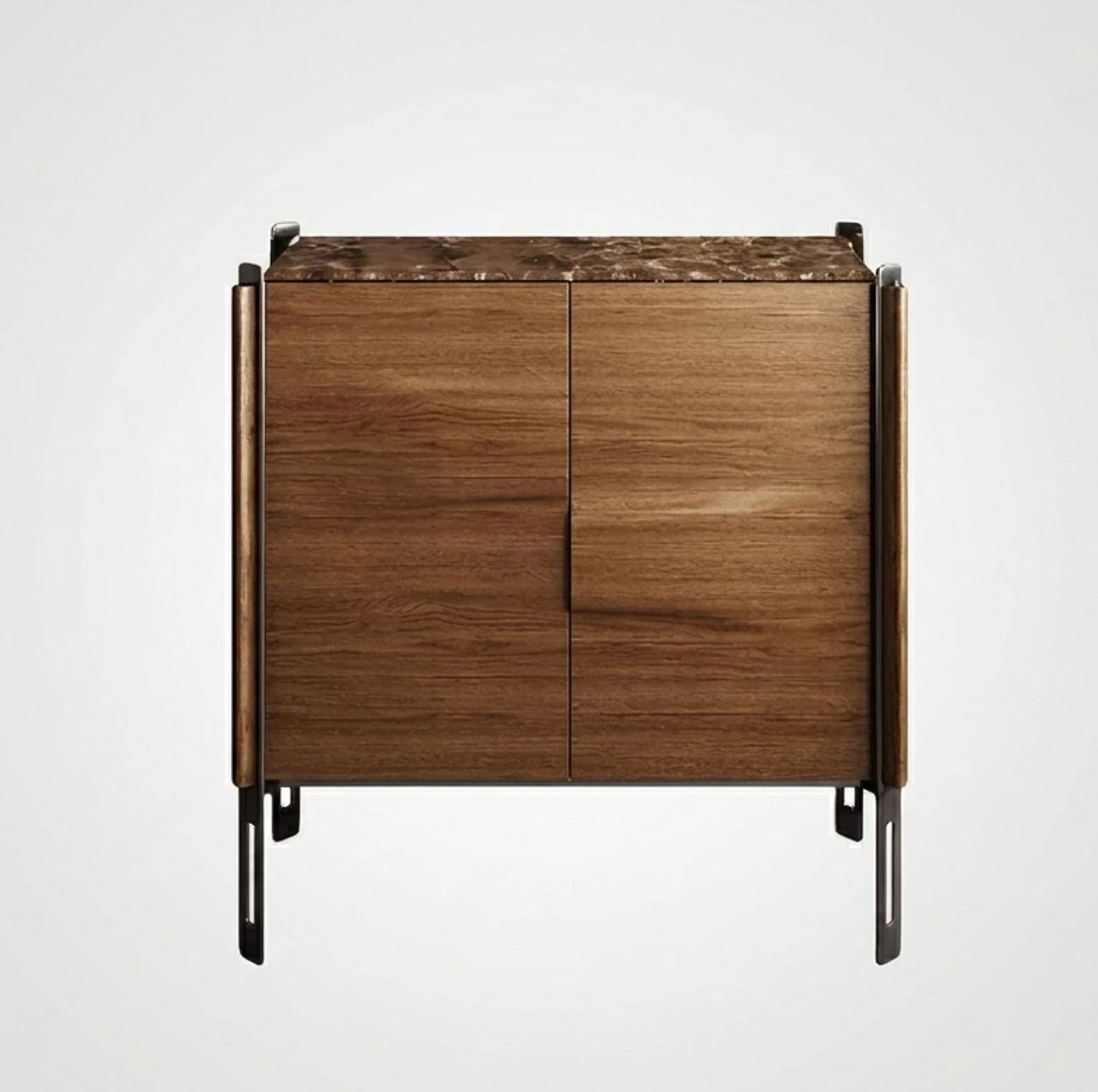 Minimalist Marble & Oak Shoe Cabinet lifestyle 1