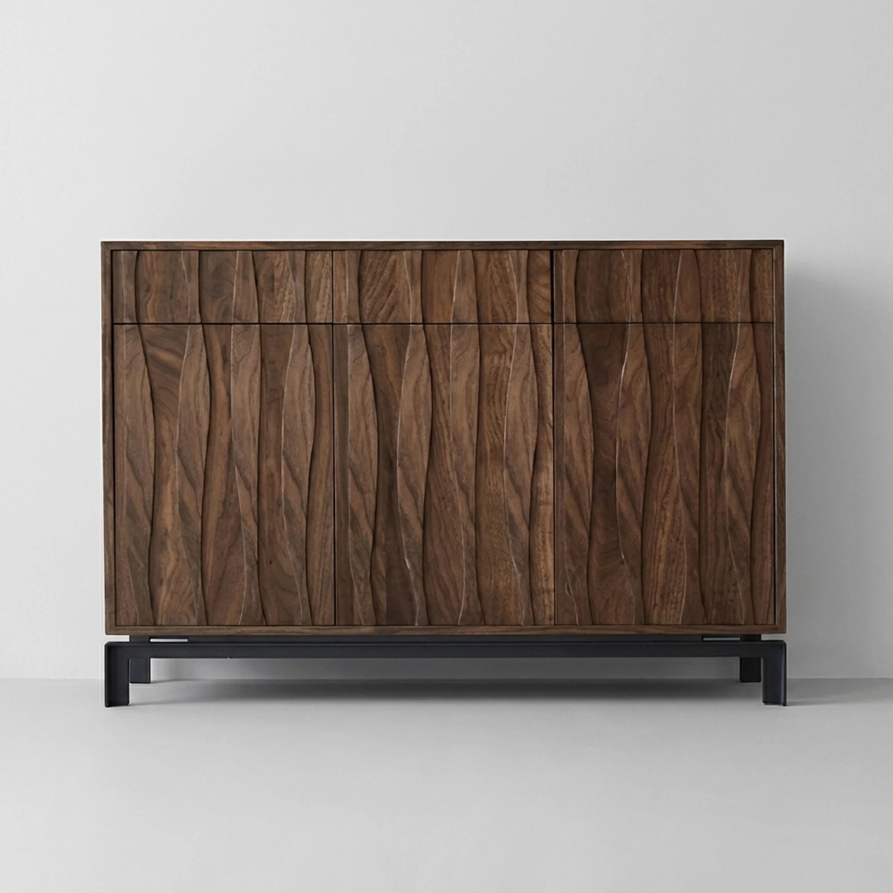 Walnut Wave Foyer Storage Cabinet lifestyle 1