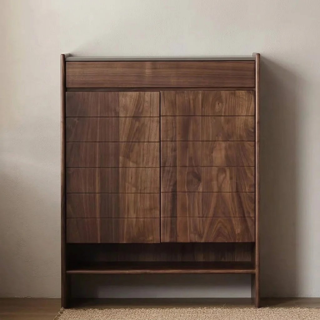 Black Walnut Entryway Shoe Cabinet lifestyle 1