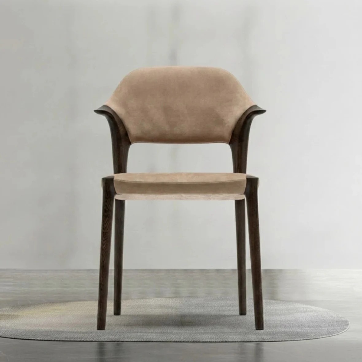 Modern Wood Upholstered Dining Chair lifestyle 1