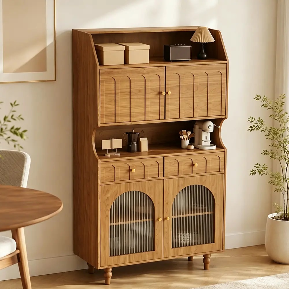 Walnut French Vintage Display Cabinet lifestyle 2
