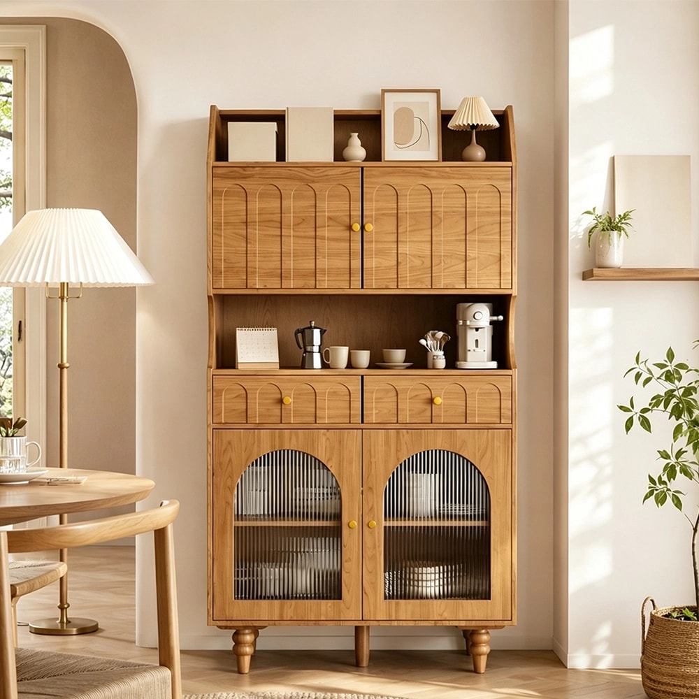 Walnut French Vintage Display Cabinet lifestyle 1