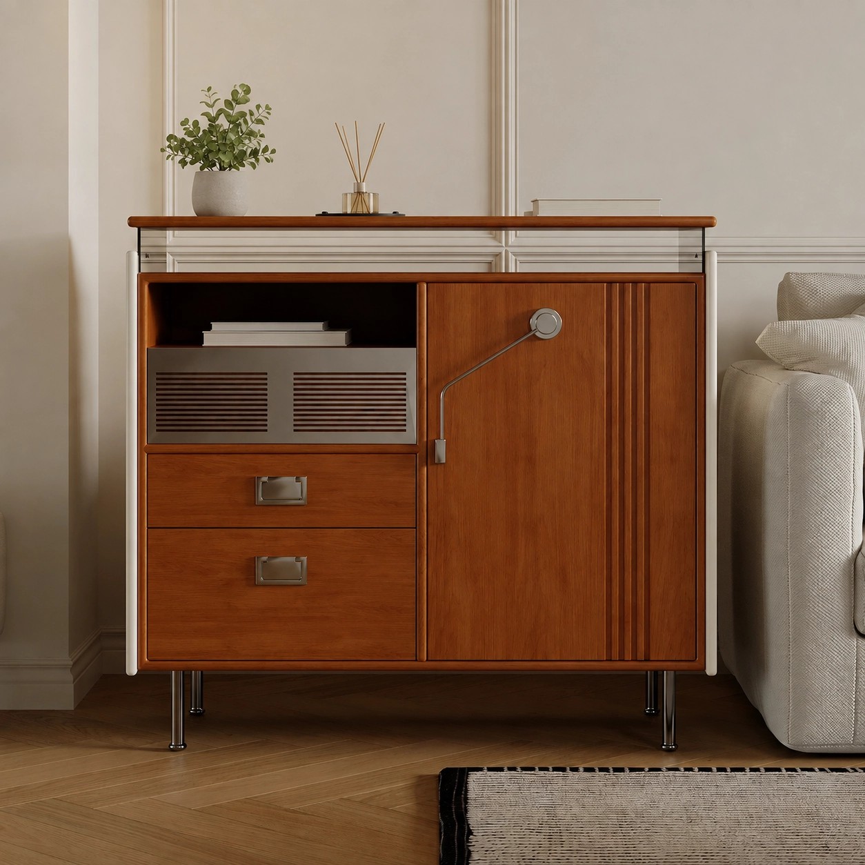 Cherry Wood Mid-Century Sideboard lifestyle 2