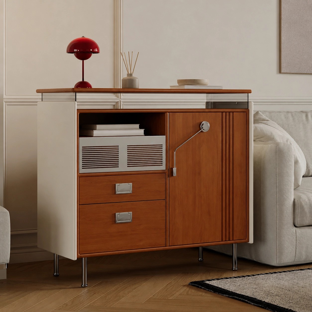 Cherry Wood Mid-Century Sideboard lifestyle 3