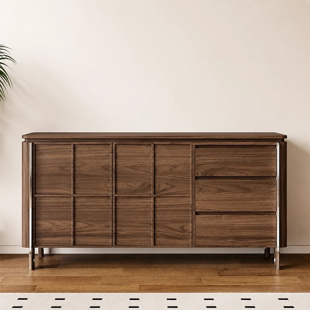 Solid Wood Mid-Century Sideboard lifestyle 1