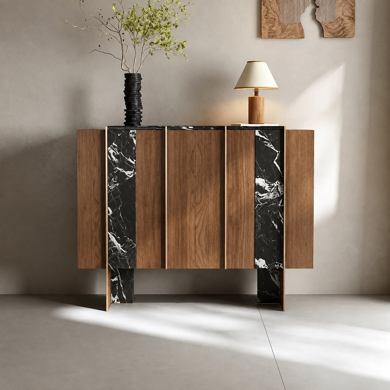 Mid-Century Solid Walnut Shoe Cabinet lifestyle 2