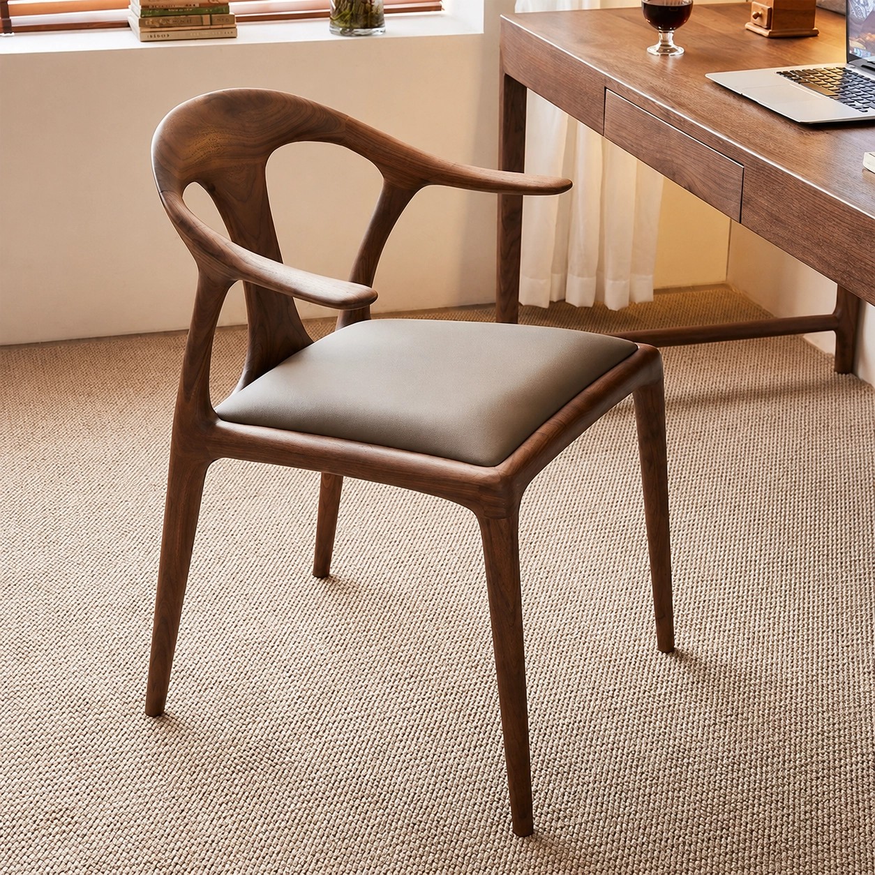 Minimalist Solid Wood Armchair lifestyle 3